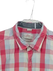 Vorschaubild 2 von Herren Freizeithemd Kurzarm Kariert Rosa Blau Gr. 3XL Regular Fit