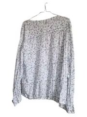 Vorschaubild 2 von Damen Bluse Gr. 40 Weiß Blumenmuster Langarm Casual