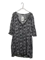 Vorschaubild 1 von Damen Tunikakleid Gr. 40 Grau Polka Dots Punkte
