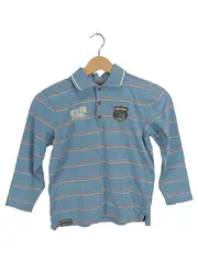 Vorschaubild 1 von Poloshirt Langarm Jungen Kinder Gr. 134 Blau Gestreift Baumwolle