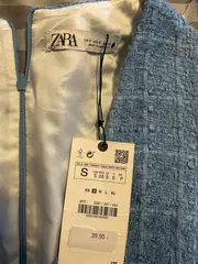 Vorschaubild 4 von Damen Jumpsuit Tweed Kurz Gr. S/36 Blau Elegant V-Ausschnitt