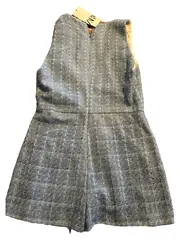 Vorschaubild 5 von Damen Jumpsuit Tweed Kurz Gr. S/36 Blau Elegant V-Ausschnitt