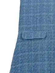 Vorschaubild 3 von Damen Jumpsuit Tweed Kurz Gr. S/36 Blau Elegant V-Ausschnitt