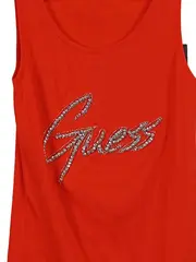 Vorschaubild 3 von Damen Tank Top Strass Logo Rot Gr. S 36 Rippstrick NEU