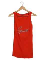 Vorschaubild 1 von Damen Tank Top Strass Logo Rot Gr. S 36 Rippstrick NEU