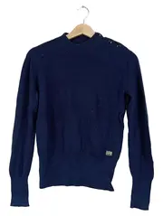 Vorschaubild 2 von Damen Pullover Gr. 38/M Blau Baumwolle Strickpullover