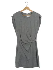 Vorschaubild 1 von Damen Sommerkleid Gr. 36/S Grau Meliert Raffung Casual Kleid