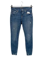 Vorschaubild 1 von Destroyed Jeans Damen Gr. 36 Blau Skinny Fransen Used Look