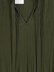 Vorschaubild 3 von Black Label Damen Bluse Plissee Langarm Oliv Gr. 38/M