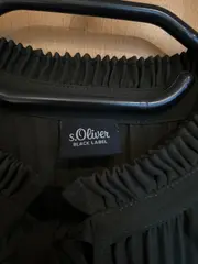 Vorschaubild 5 von Black Label Damen Bluse Plissee Langarm Oliv Gr. 38/M