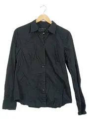 Vorschaubild 1 von Damen Bluse Langarm Schwarz Gr. L Baumwolle Basic