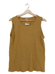 Vorschaubild 1 von Damen Ärmelloses Top Gelb Gr. 38/M Baumwolle Leinen Casual