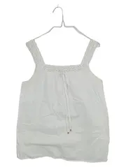 Vorschaubild 1 von Damen Nachthemd Gr. 40 Weiß Spitze Baumwolle Ärmellos Freizeit