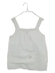 Vorschaubild 2 von Damen Nachthemd Gr. 40 Weiß Spitze Baumwolle Ärmellos Freizeit