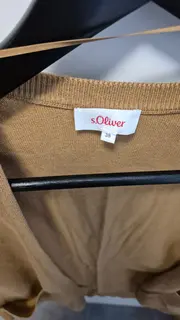 Vorschaubild 5 von Strickjacke Cardigan Damen Baumwolle Rippstrick Beige Gr. 38 M