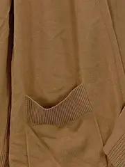 Vorschaubild 4 von Strickjacke Cardigan Damen Baumwolle Rippstrick Beige Gr. 38 M