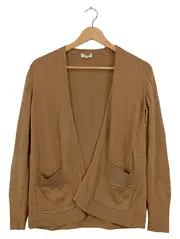 Vorschaubild 1 von Strickjacke Cardigan Damen Baumwolle Rippstrick Beige Gr. 38 M