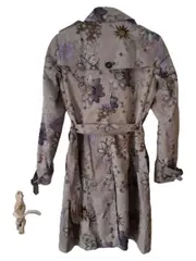 Vorschaubild 3 von Damen Trenchcoat Gr. 36 Beige Blumenmuster Baumwolle