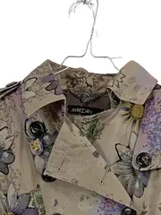 Vorschaubild 2 von Damen Trenchcoat Gr. 36 Beige Blumenmuster Baumwolle