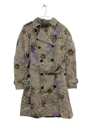 Vorschaubild 1 von Damen Trenchcoat Gr. 36 Beige Blumenmuster Baumwolle