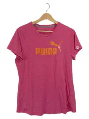 Vorschaubild 1 von Damen Sport Shirt T-Shirt Gr. 40/L Pink Logo-Print Sportlich