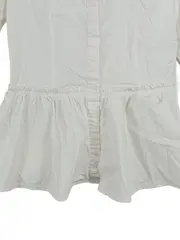 Vorschaubild 3 von Bluse Damen 34 XS Weiß Rüschen Schößchen Elegant Business Baumwolle