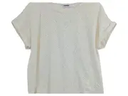 Vorschaubild 2 von Damen T-Shirt Gr. S Creme Lochmuster Kurzarm Casual