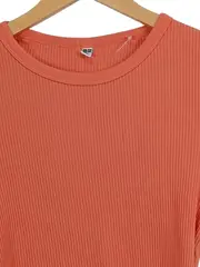 Vorschaubild 2 von Damen T-Shirt Kurzarm Gerippt Cropped Orange Gr. M
