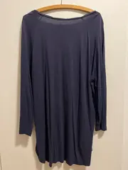 Vorschaubild 2 von Damen Langarmshirt Blau Gr. XL Tunika Raffung Casual
