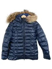 Vorschaubild 1 von Damen Winterjacke Steppjacke Blau Gr. 36 S Kapuze Fell