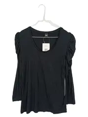 Vorschaubild 1 von Selection Damen Langarmshirt Gr. 36 Schwarz Raffungen