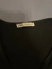 Vorschaubild 4 von Damen Bluse Gr. 36/S Schwarz V-Ausschnitt Cropped Top