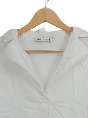 Vorschaubild 3 von Damen Hemdbluse Gr. 42 Weiß Casual Langarm