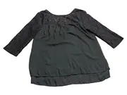 Vorschaubild 7 von EDC Damen Top 3/4-Arm Spitze Schwarz Gr. L 42 Polyester Alltag Elegant