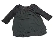 Vorschaubild 6 von EDC Damen Top 3/4-Arm Spitze Schwarz Gr. L 42 Polyester Alltag Elegant