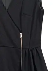 Vorschaubild 3 von Damen Etuikleid Schwarz Gr. M Ärmellos Wickeloptik Reißverschluss