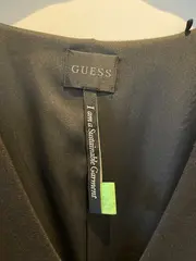 Vorschaubild 5 von Damen Etuikleid Schwarz Gr. M Ärmellos Wickeloptik Reißverschluss