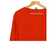 Vorschaubild 3 von Damen Langarmshirt Orange Gr. M Taschen Baumwolle Minimalistisch