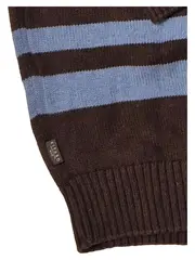 Vorschaubild 5 von Herren Pullover XL Braun Blau Gestreift Troyer Reißverschluss Baumwolle