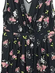 Vorschaubild 2 von Damen Sommerkleid Blumenmuster Schwarz Rosa Gr. 46 3XL