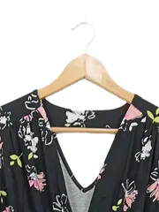 Vorschaubild 3 von Damen Sommerkleid Blumenmuster Schwarz Rosa Gr. 46 3XL