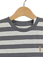 Vorschaubild 2 von Kinder T-Shirt Gr. 122 (7 Jahre) Gestreift Grau Weiß mit Logo
