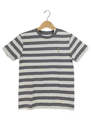 Vorschaubild 1 von Kinder T-Shirt Gr. 122 (7 Jahre) Gestreift Grau Weiß mit Logo