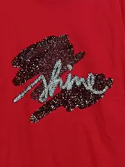 Vorschaubild 3 von Damen T-Shirt Gr. 38 Rot Shine Pailletten 3/4-Arm Baumwolle