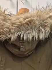 Vorschaubild 4 von Damen Parka Winterjacke Mantel Gr. 32 XXS Oliv Kapuze Fellbesatz Wolle