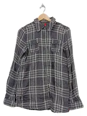 Vorschaubild 1 von Herren Freizeithemd Kariert Langarm Grau Gr. M Baumwolle