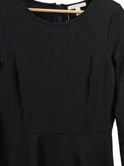 Vorschaubild 2 von Businesskleid Damen Gr. 42/XL Schwarz Langarm Strukturmuster