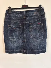 Vorschaubild 2 von Damen Jeansrock Gr. 34/XS Dunkelblau Denim Minirock