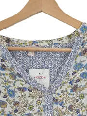 Vorschaubild 2 von Bluse Damen Blumenmuster Boho Langarm Viskose Gr. 40 L Mehrfarbig