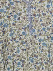 Vorschaubild 3 von Bluse Damen Blumenmuster Boho Langarm Viskose Gr. 40 L Mehrfarbig